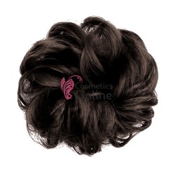 Coc modern din par artificial cu elastic C131944 Saten Inchis - mediu